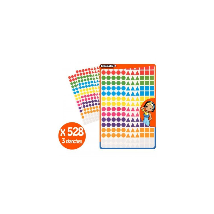 528 GOMMETTES GEO/ 8 COUL / 3 FORMES