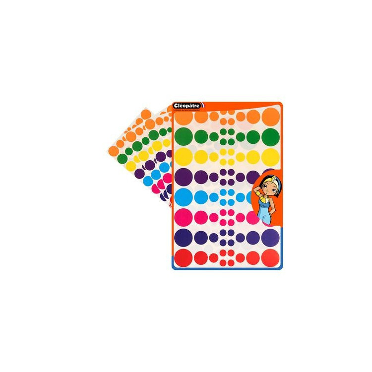 240 GOMMETTES RONDES - 8 COULEURS