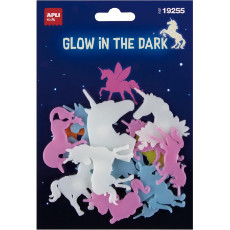 Lot de 12 autocollants lumineux licornes