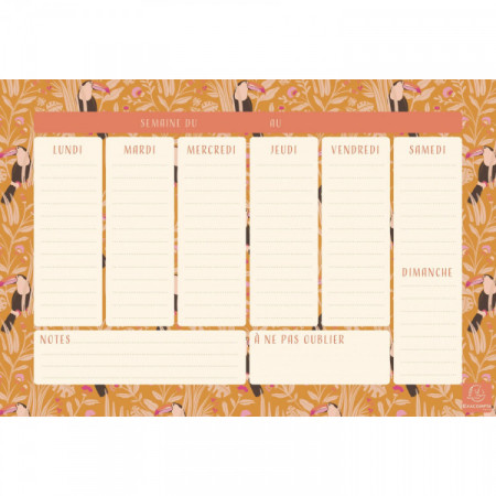 HEBDO PLANNER COLOR DESIGN TOUCAN
