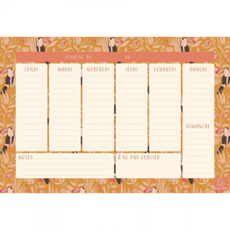 HEBDO PLANNER COLOR DESIGN TOUCAN