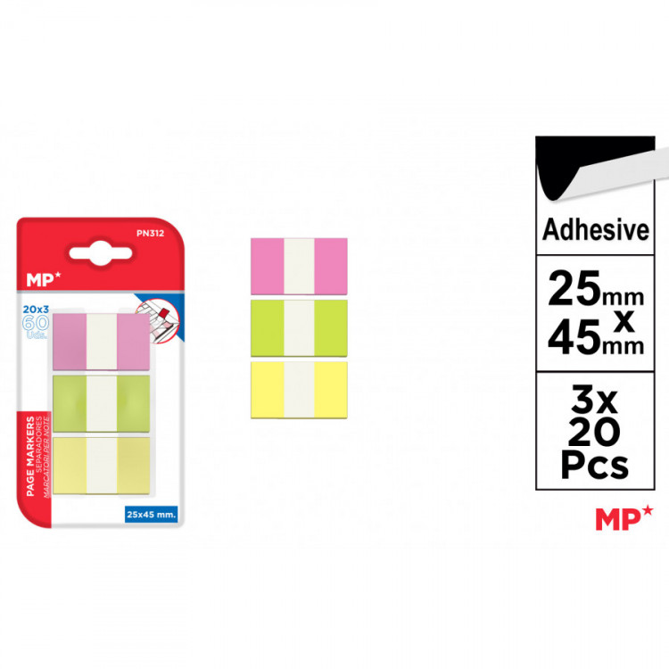 MARQUES PAGES ADHESIFS 25X45MM