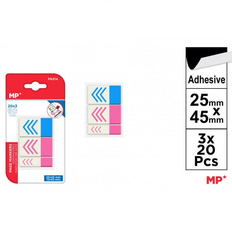 MARQUES PAGES ADHESIFS 25X45MM