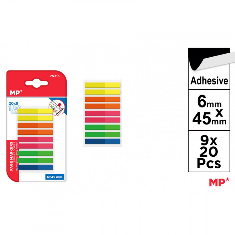 MARQUES PAGES ADHESIFS 6X45MM