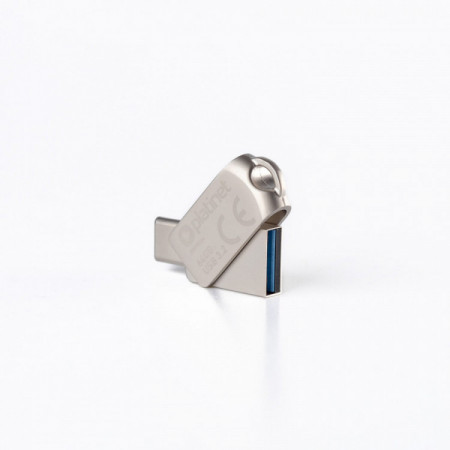Clé USB USB-A 3.2+USB-C 64Go Métal Étanche
