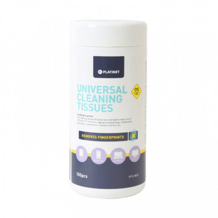 Lingette humide plast.-verre 20x13cm x100