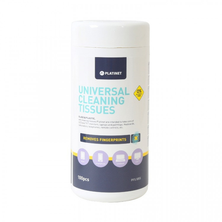 Lingette humide plast.-verre 20x13cm x100