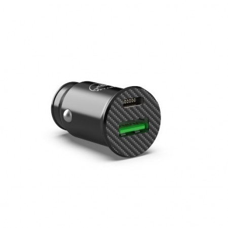CHARGEUR VOITURE USB-C & USB 3.0 BLACK