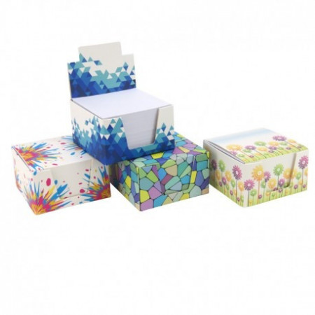 BLOC MEMO DECORS 80X80X45MM BLANC