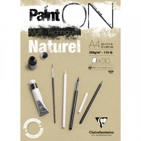 BLOC COLLE PAINTON NATUREL A4 250G 30F