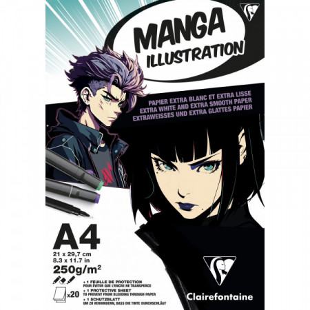BLOC ILLUSTRATION MANGA A4 250G 20F