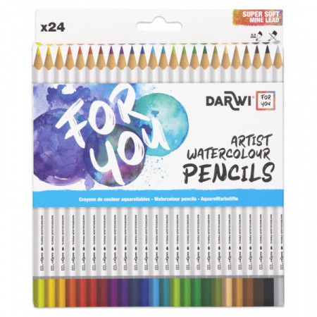 24 CRAYONS COULEURS AQUARELLABLES