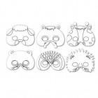 Masques à colorier en carton avec élastique 6u.