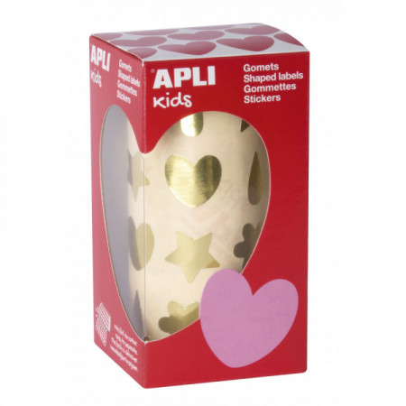 Rouleau gommettes formes assorties or