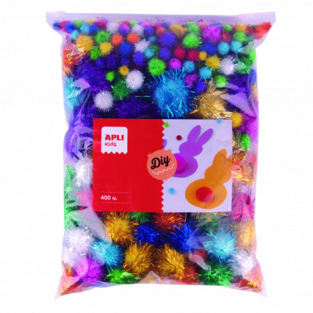 Pompons aux couleurs brillantes - format MAXI, 400 u.