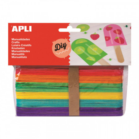 Bâtonnets en bois grands formats couleurs assorties 40 u.