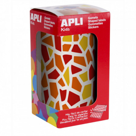 Rouleau de gommettes mosaiques orange rouge jaune 2460 u.