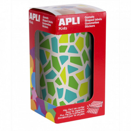 Rouleau de gommettes mosaiques bleu vert 2460 u.
