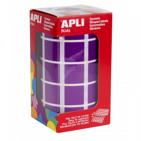 Rouleau gommettes carrées 20 mm lilas