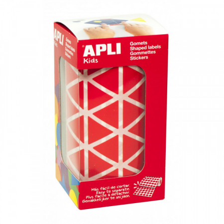Rouleau gommettes triangulaires 20 mm rouges