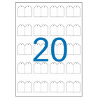 Étiquettes à fil imprimables 22,0 x 35,0 mm 10 feuilles