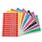 Gommettes enlevables rectangles de couleurs assorties 18 feuilles