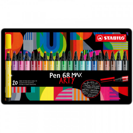 BOITE METAL X20 STABILO PEN 68 MAX ARTY