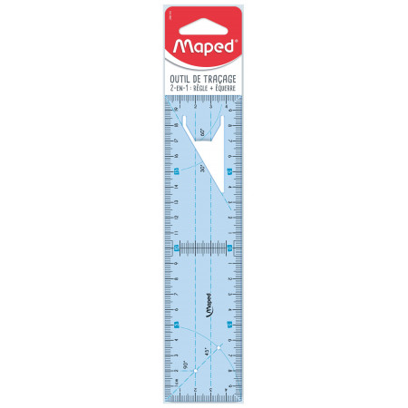 OUTIL 2EN1 PP REGLE+EQUERRE 20 CM SP