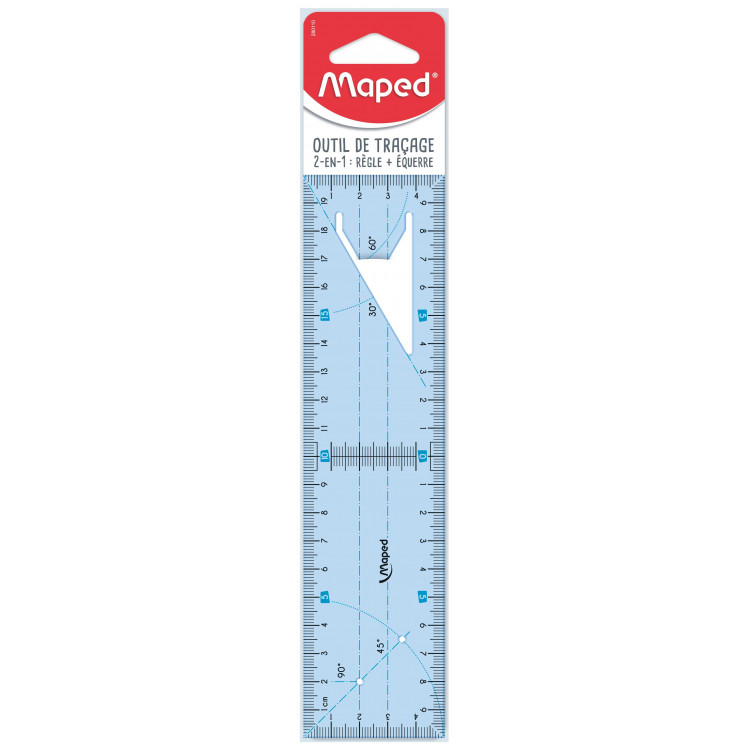 OUTIL 2EN1 PP REGLE+EQUERRE 20 CM SP