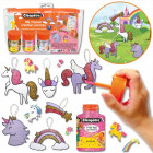 Kit créatif Licornes pour enfants – 6 suspensions à décorer avec P’tits Pots de peinture pailletée et gommettes