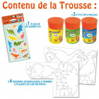 Kit créatif Dinosaures pour enfants – 4 figurines 3D à décorer avec P’tits Pots de gouache et gommettes
