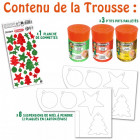 Kit trousse créative Noël – 8 suspensions à décorer avec peinture et gommettes pailletées