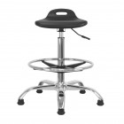 Tabouret Assis-Debout Ergonomique Réglable avec Repose-Pieds et Poignée de Transport