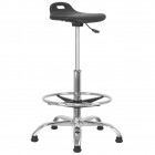 Tabouret Assis-Debout Ergonomique Réglable avec Repose-Pieds et Poignée de Transport