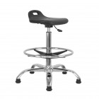 Tabouret Assis-Debout Ergonomique Réglable avec Repose-Pieds et Poignée de Transport