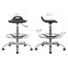 Tabouret Assis-Debout Ergonomique Réglable avec Repose-Pieds et Poignée de Transport