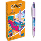 BIC 4 Couleurs Hydro Purple – Stylo bille rétractable design violet