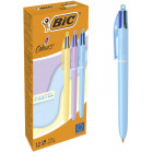 BIC 4 Colours Pastel – Carton de 12 stylos rétractables tendance