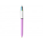 BIC Fun 4 Couleurs Violet – Stylo-bille rétractable pratique & créatif