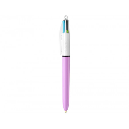 BIC Fun 4 Couleurs Violet – Stylo-bille rétractable pratique & créatif
