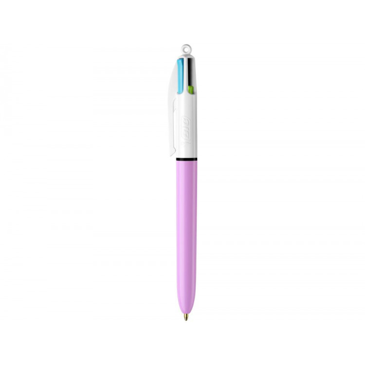 BIC Fun 4 Couleurs Violet – Stylo-bille rétractable pratique & créatif