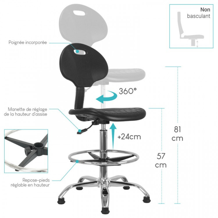 Tabouret assis-debout - Atik