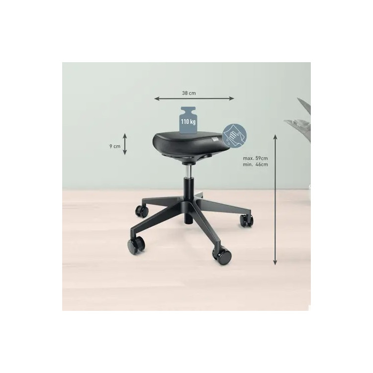 Tabouret ergonomique à roulettes Ergo – Siège triangulaire confortable