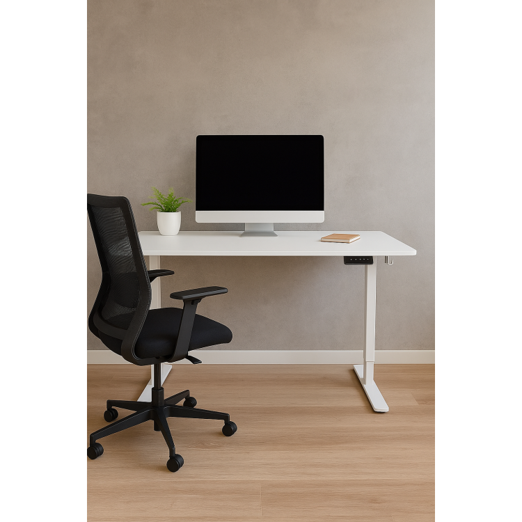 BUREAU ELECT HAUTEUR REGLAB 140CM BLANC