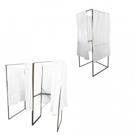 Isoloir standard pour élections – Structure acier et rideau opaque M1