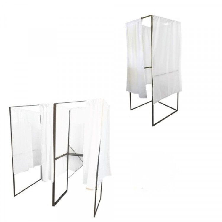 Isoloir standard pour élections – Structure acier et rideau opaque M1