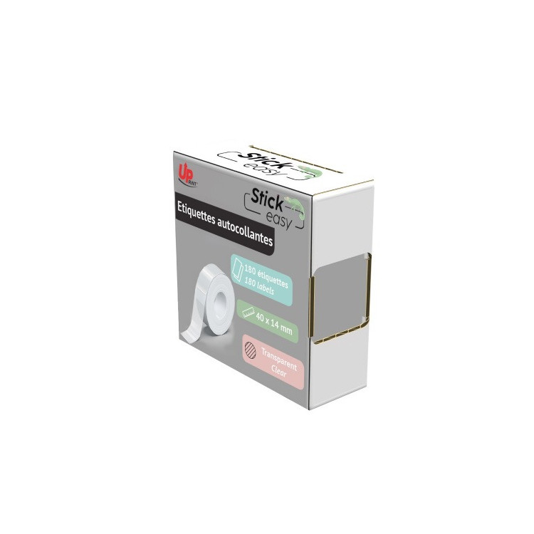 UPRINT Rouleau d’étiquettes adhésives pour étiqueteuse Stick Easy transparent