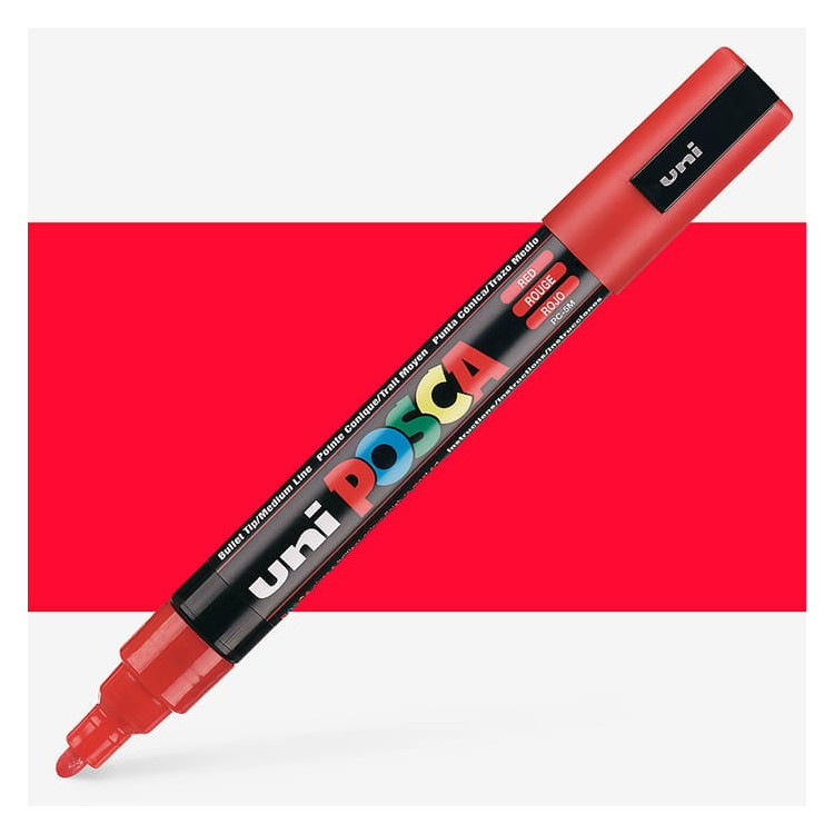 Feutre Posca PC-5M Rouge - Pointe moyenne 1,8 à 2,5 mm