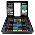 Mallette métal noire POSCA Doodle Art - Coffret 20 marqueurs