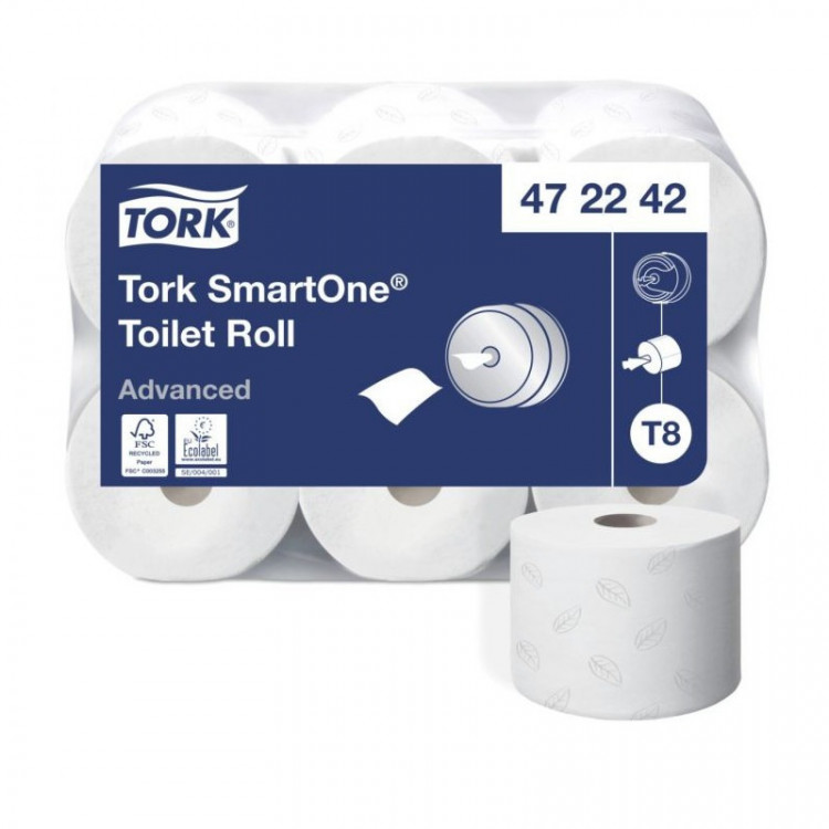Papier toilette Tork SmartOne 1150F T8 - 2 plis, lot de 6 rouleaux